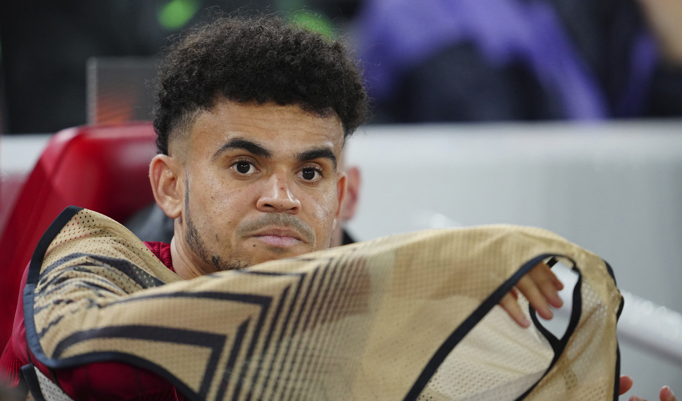 Luis Díaz under Liverpools Europa League-match mot Toulouse i oktober. Arkivbild. Foto: Jon Super/AP/TT