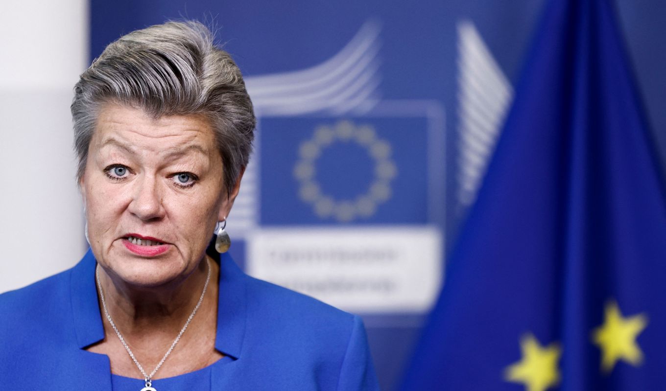 EU-kommissionär Ylva Johansson säger sig vilja se till barnens säkerhet. Foto: KENZO TRIBOUILLARD/AFP via Getty Images
