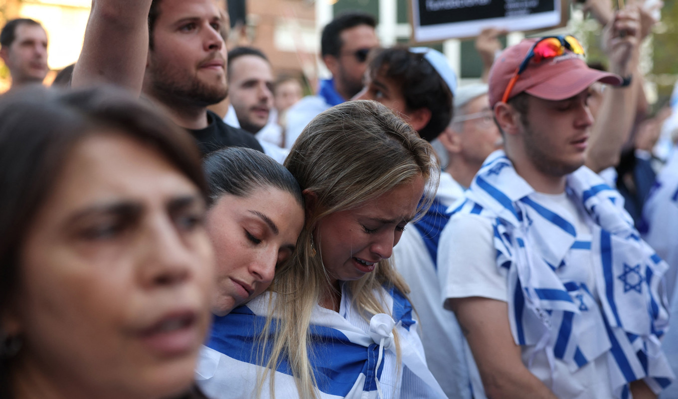 Demonstration i Madrid mot kriget i Israel den 10 oktober 2023. Foto: PIERRE-PHILIPPE MARCOU/AFP via Getty Images