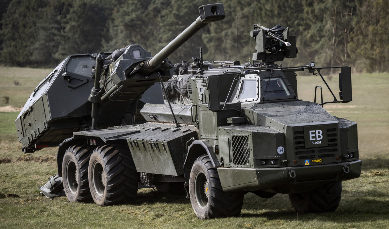 Det svenska artillerisystemet Archer finns nu i Ukraina. Arkivbild. Foto: Johan Nilsson/TT