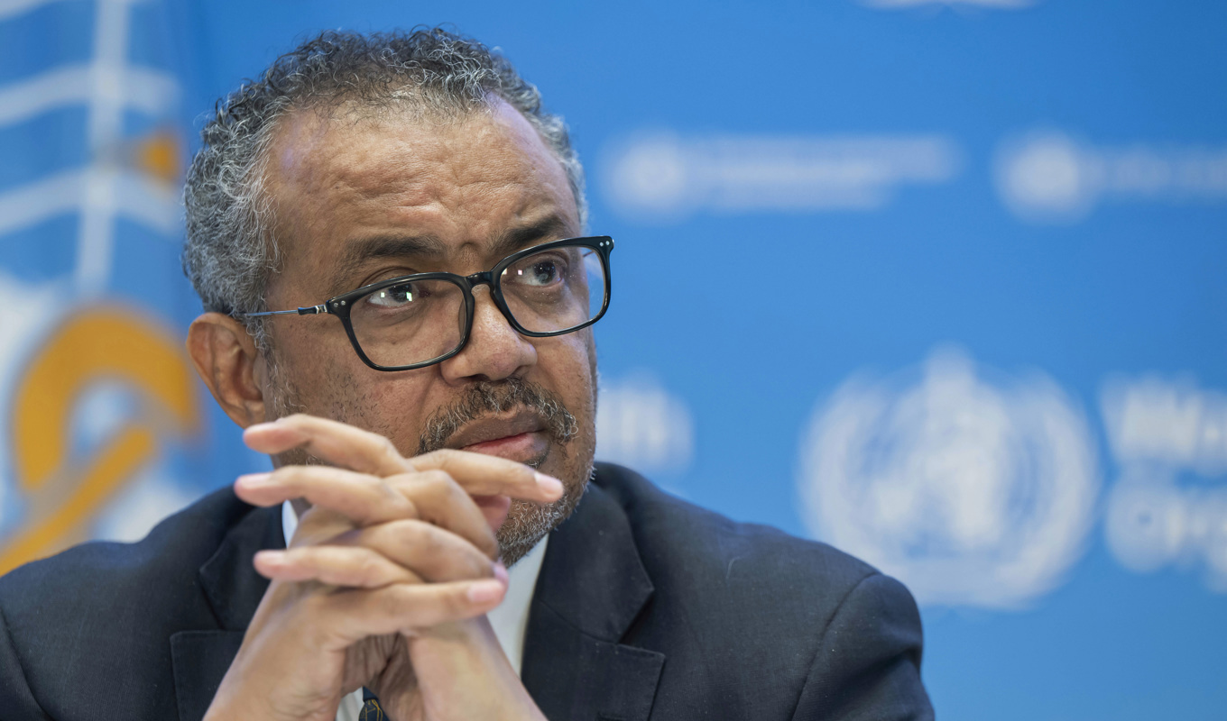 WHO-chefen Tedros Adhanom Ghebreyesus. Arkivbild. Foto: Martial Trezzini/AP/TT