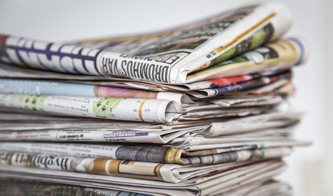 Vid årsskiftet görs det statliga stödet till medier om - med risk för att flera tidningar kommer att tvingas lägga ned, enligt en ny branschrapport. Arkivbild. Foto: Helena Landstedt/TT