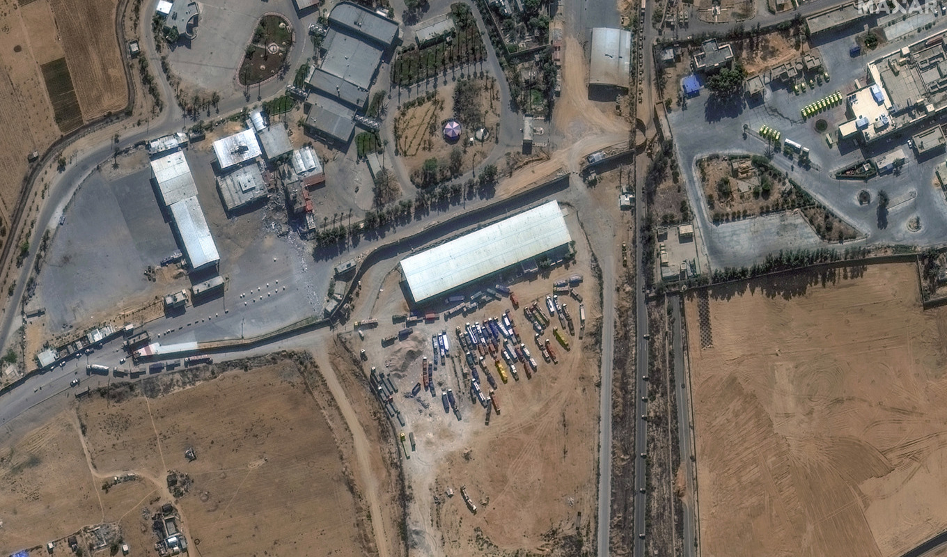 Gränsövergången i Rafah, mellan Gazaremsan och Egypten. Arkivbild. Foto: Maxar Technologies/AP/TT