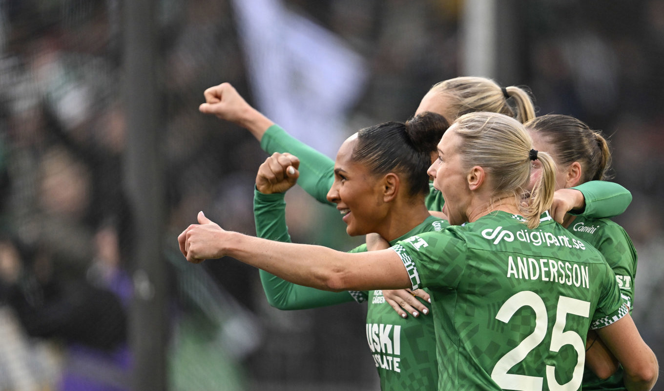Madelen Janogy firar 2–0-målet mot IFK Norrköping. Foto: Pontus Lundahl/TT