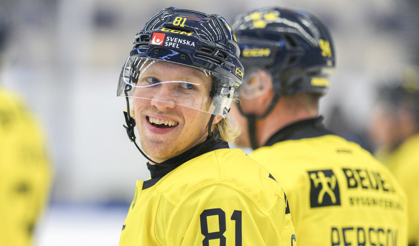 Marcus Sylvegård och hans Tre Kronor studsade tillbaka i Karjalaturneringen och besegrade Schweiz. Arkivbild Foto: Mikael Fritzon/TT