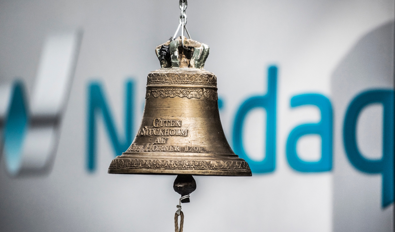 Börsklockan ringer in på plus. Arkivbild. Foto: Tomas Oneborg/SvD/TT