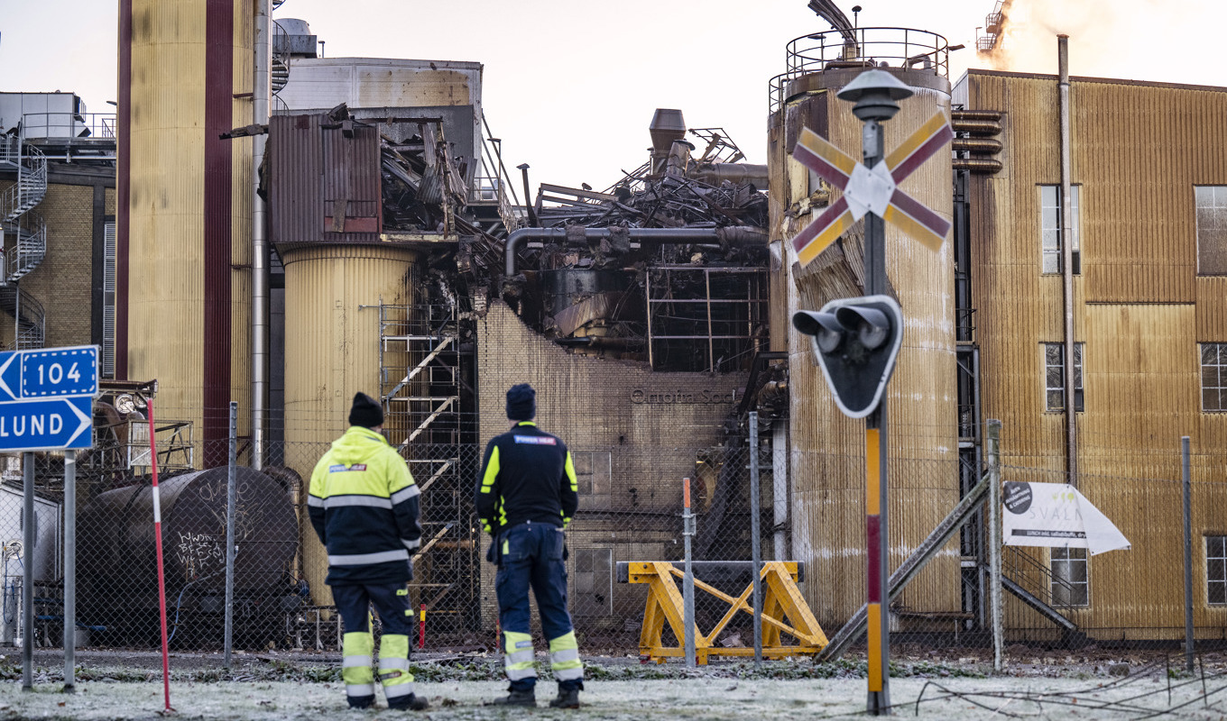 Explosionen i en ångpanna på Nordic Sugars anläggning i Örtofta skedde tidigt på morgonen den 18 november. Arkivbild. Foto: Johan Nilsson/TT