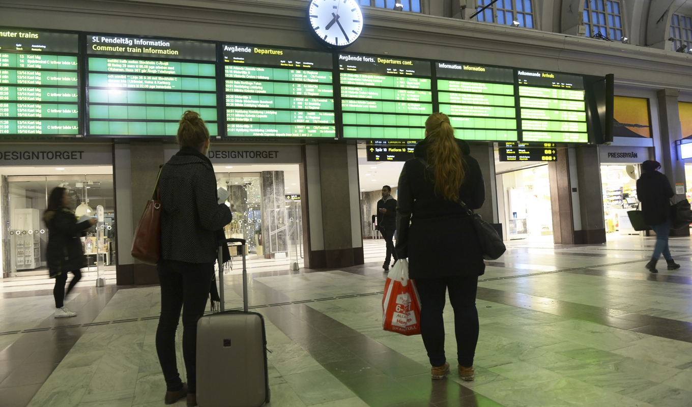 Det är stopp för all tågtrafik mellan Sundsvall och Stockholm. Foto: Fredrik Sandberg/TT