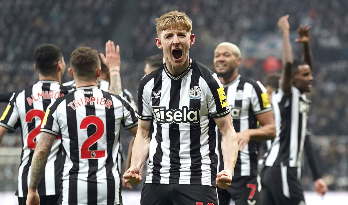 Newcastles Anthony Gordon. Foto: Owen Humphreys/AP/TT