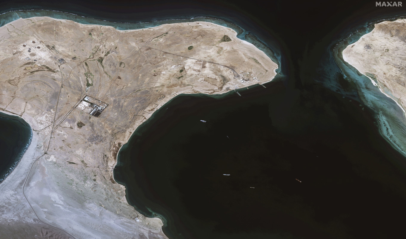 Satellitbild från Röda havet och Jemens kust. Foto: Mazar technologies via AP/TT
