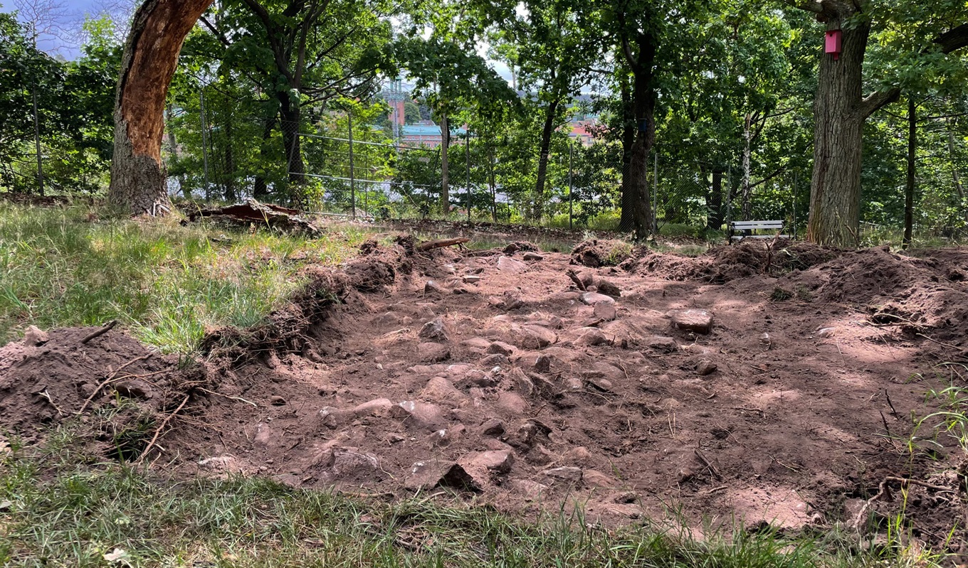 En vikingagrav i centrala Göteborg. Foto: Karolina Kegel/Göteborgs stadsmuseum