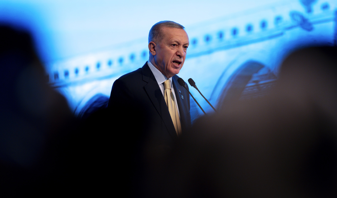 Recep Tayyip Erdogan. Bild från ett tal i Istanbul häromdagen. Foto: Francisco Seco/AP/TT