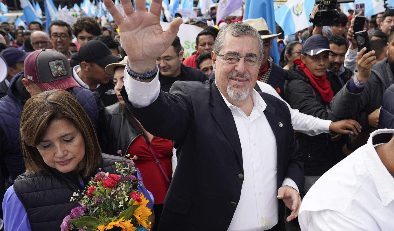 Guatemalas näste president Bernardo Arévalo. Foto: Moises Castillo/AP/TT
