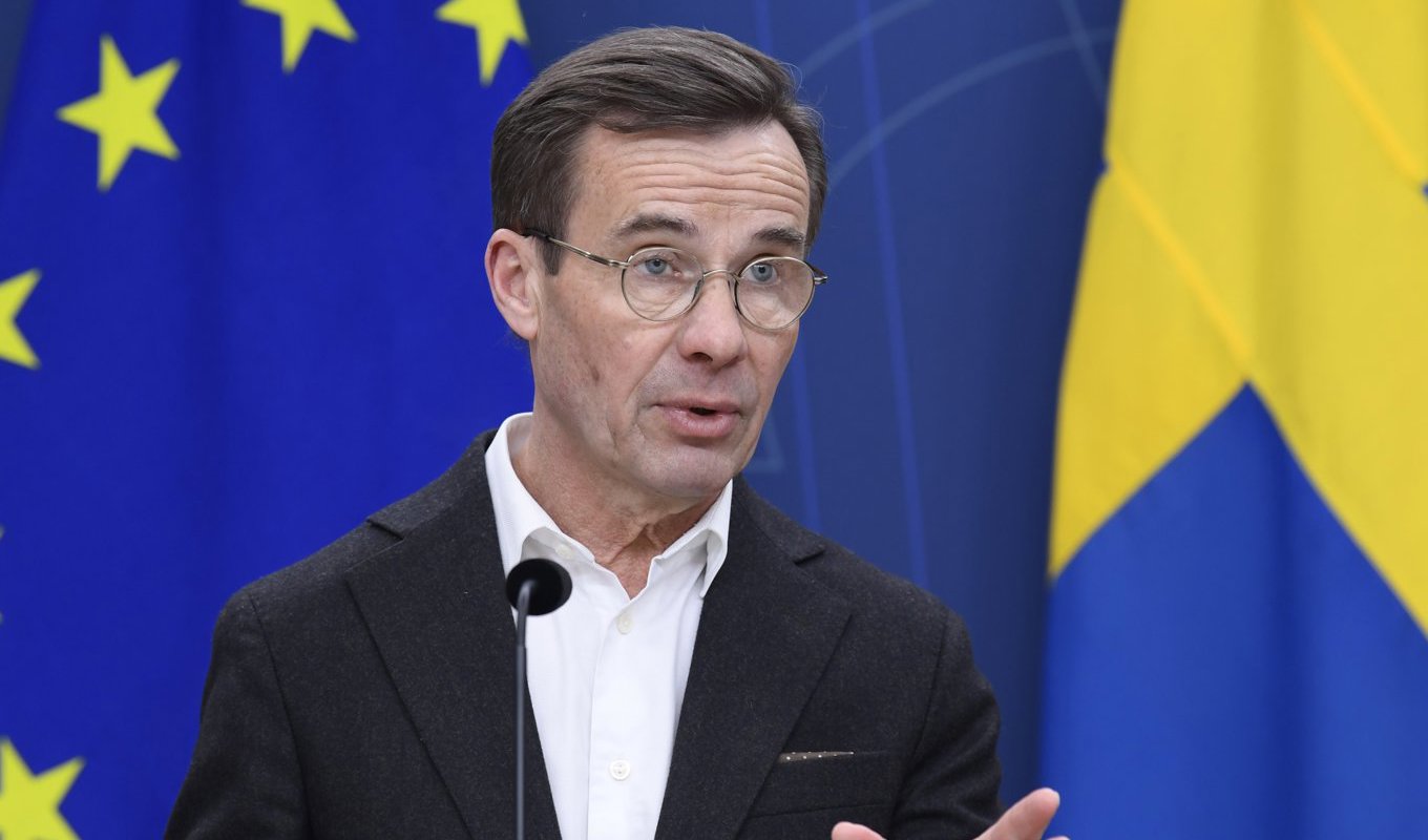 Statsminister Ulf Kristersson (M) presenterade på måndagen en civilt stödpaket för Ukraina. Arkivbild. Foto: Mikaela Landeström/TT