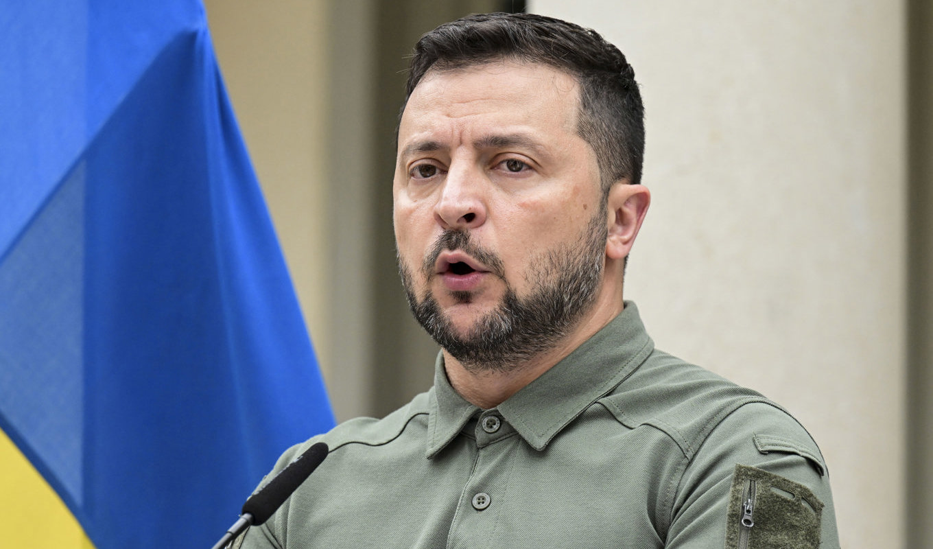 Ukrainas president Volodymyr Zelenskyj, fotograferad under ett besök i Sverige i somras. Arkivbild. Foto: Jonas Ekströmer/TT