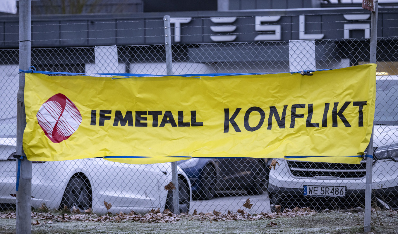 IF Metall har uteslutit ett antal medlemmar som fortsatt att arbeta trots den pågående strejken mot Tesla. Arkivbild. Foto: Johan Nilsson/TT