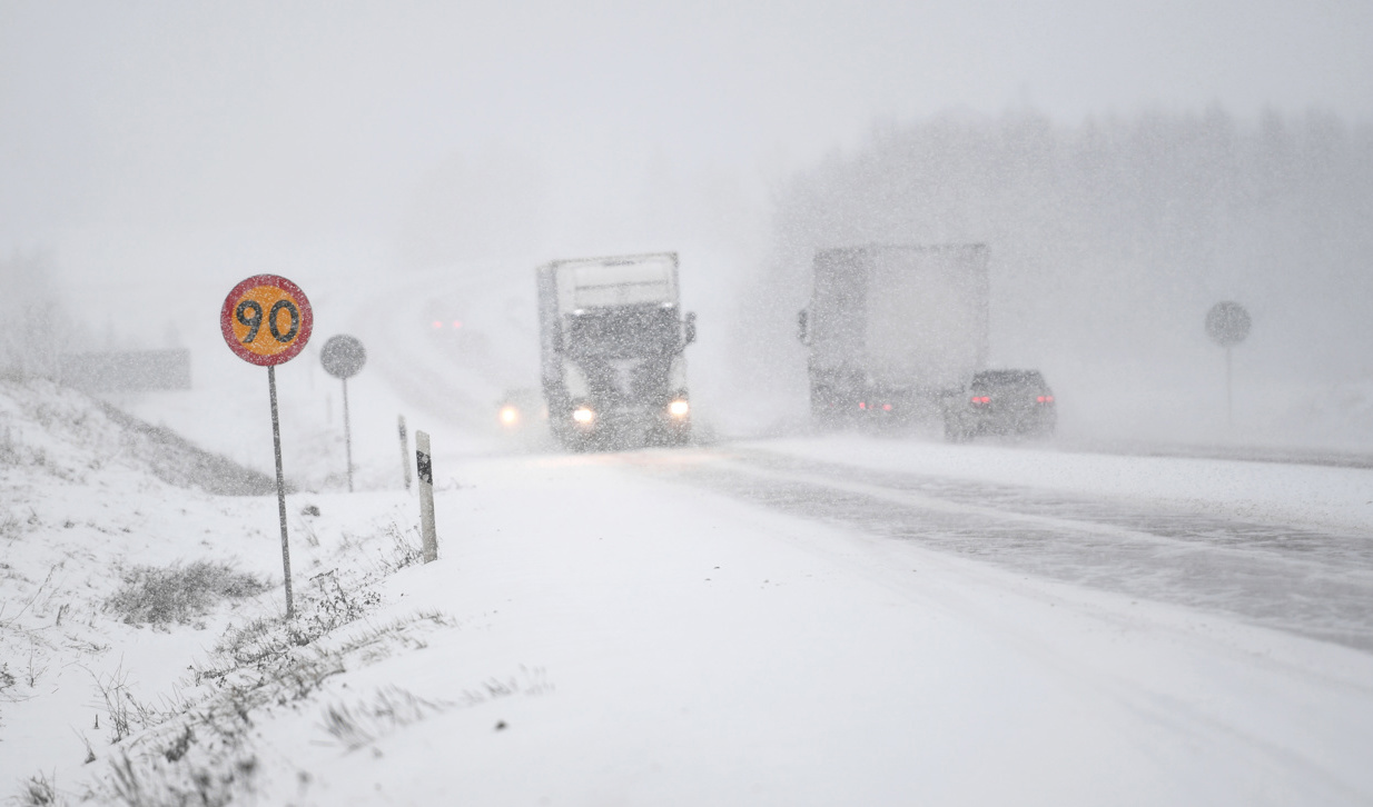 Det snöade kraftigt i delar av västra Sverige under nyårsdagen. Arkivbild. Foto: Fredrik Sandberg/TT