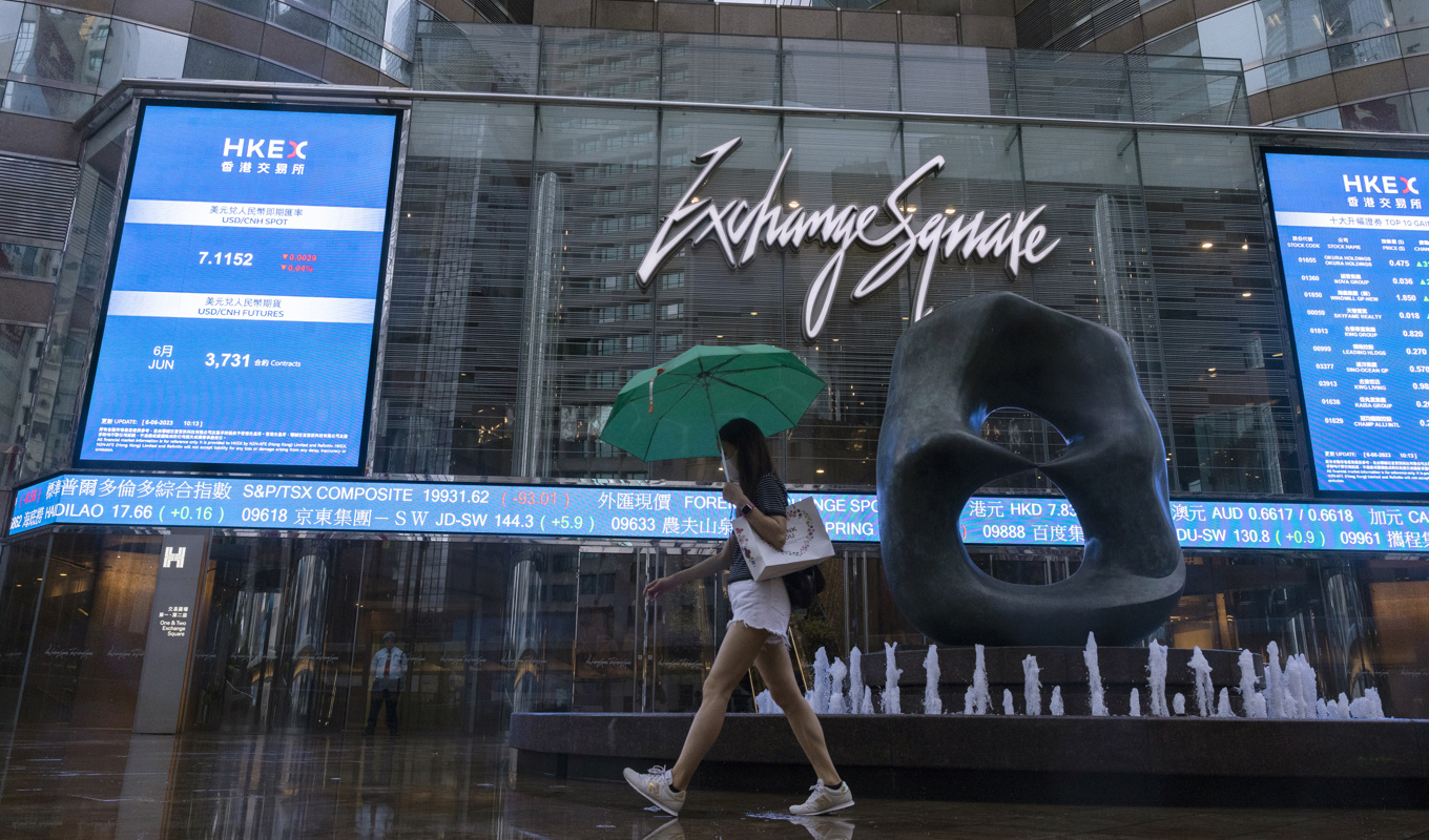 Dystert på börsen i Hongkong. Arkivbild. Foto: Louise Delmotte