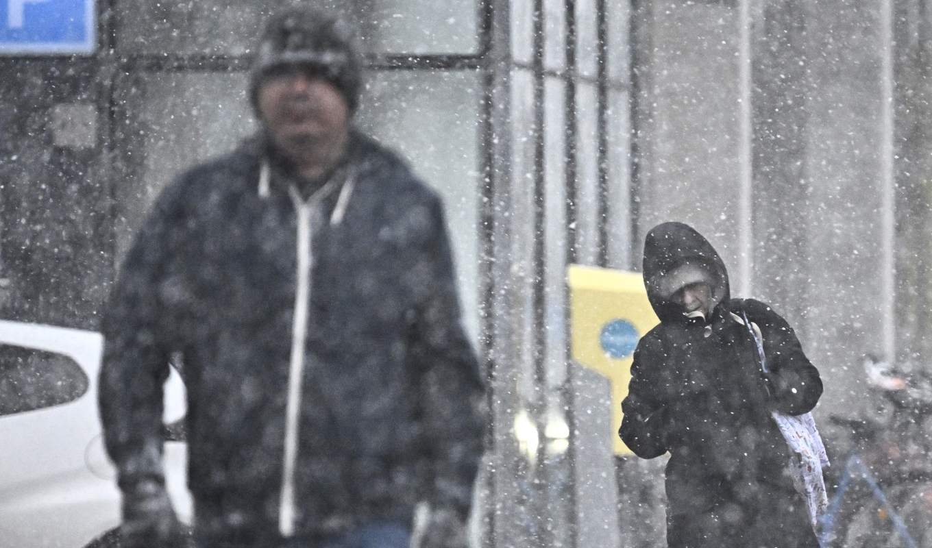 Blåsigt och blöt snö i söder, köldrekord i norr. Arkivbild. Foto: Johan Nilsson/TT
