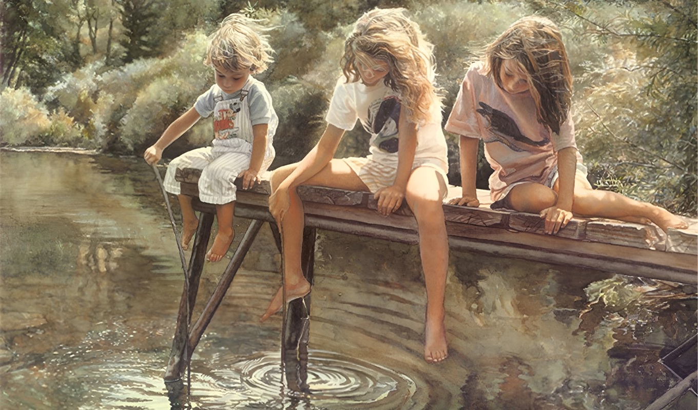 Varje krav på hur vår upplevelse ska vara hämmar den. I den kravlösa närvaron, fri från distraktion, finns oskulden. Foto: Målning av Steve Hanks Cirka 1991