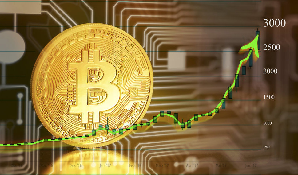 Uppåt för kryptovalutan bitcoin. Arkivbild Foto: Alexander Kirch AP/TT