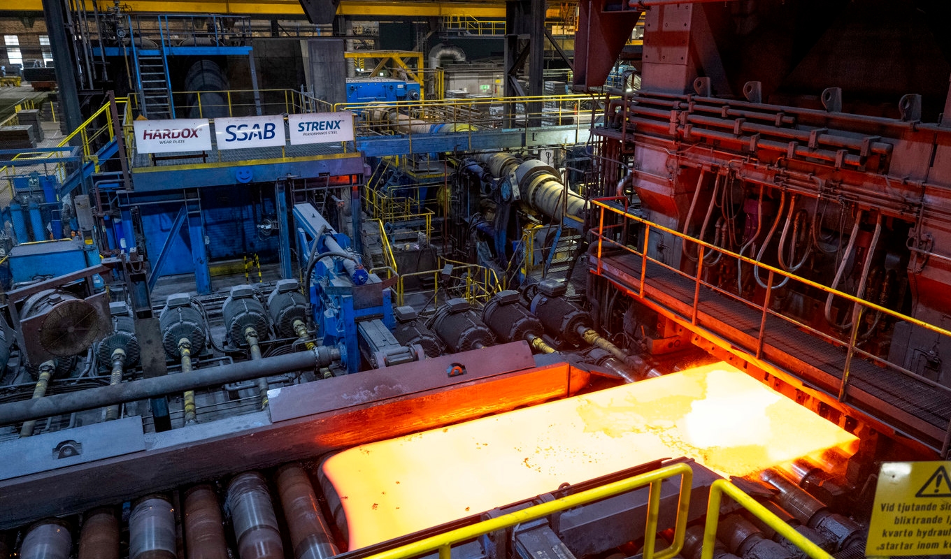 På bilden valsverket på SSAB:s stålverk i Oxelösund. Arkivbild. Foto: Pontus Lundahl/TT