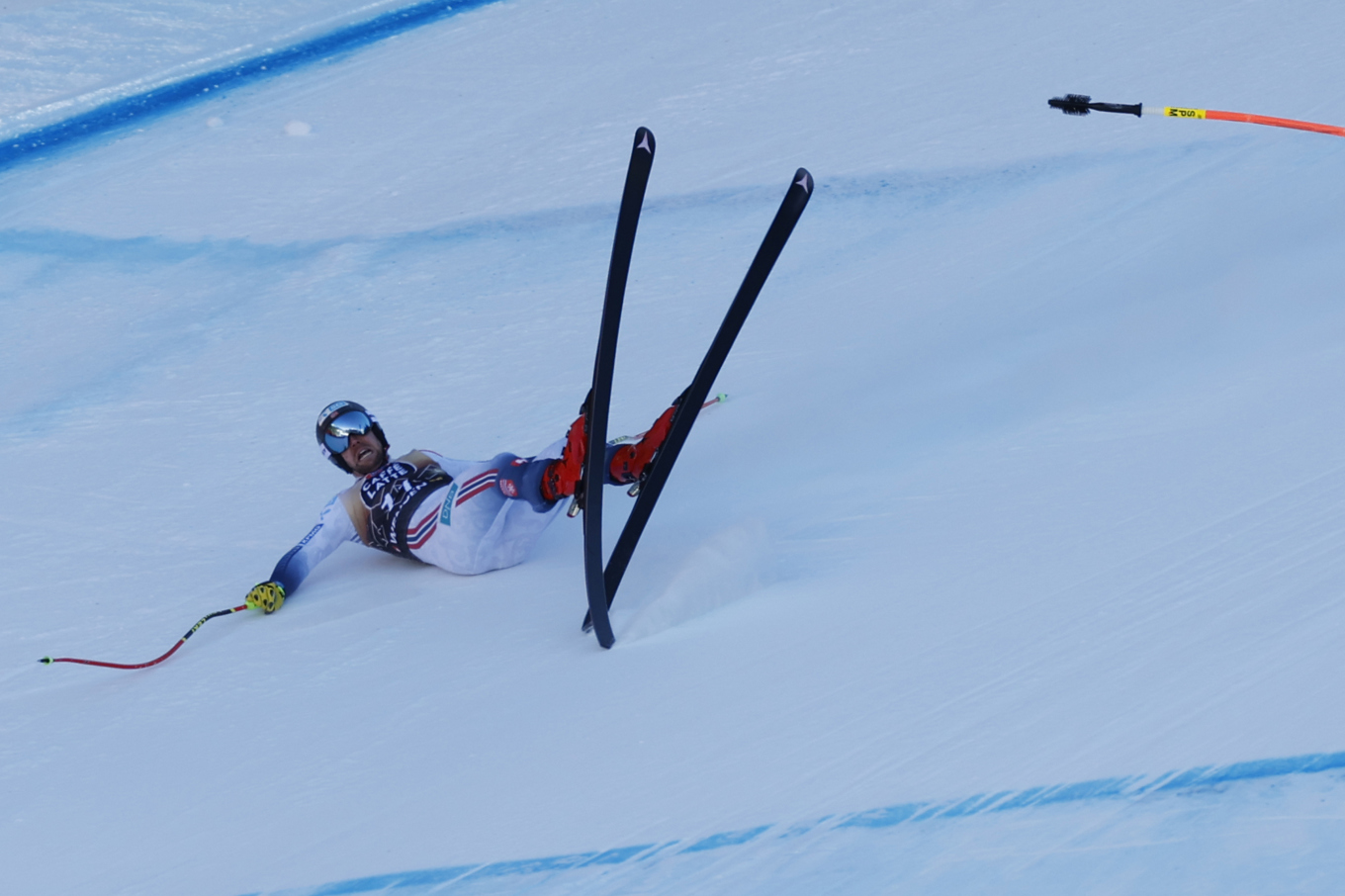 Norges Aleksander Aamodt Kilde kraschade illa i lördagens störtlopp i Wengen. Foto: Alessandro Trovati/AP/TT