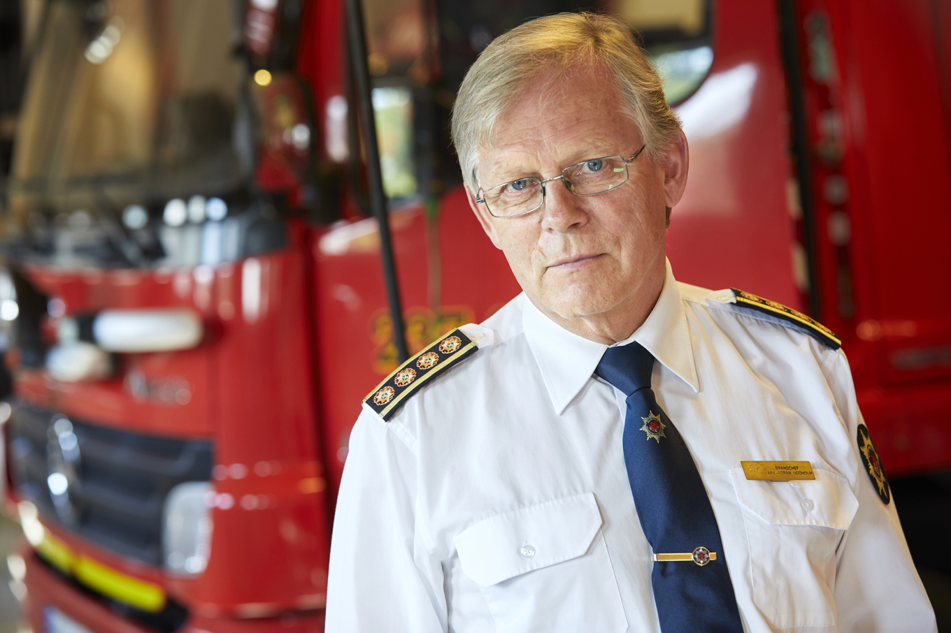 Lars Göran Uddholm, då brandchef, fem år efter skogsbranden i Sala. Arkivbild från 2019. Foto: Fredrik Persson / TT