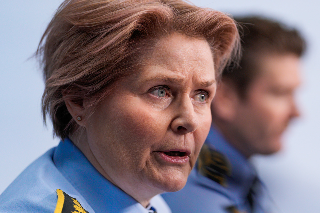 Oslopolisens utredare Grete Metlid höll under onsdagen en presskonferens för att informera om det misstänkta trippelmordet i kommunen Nes. Foto: Javad Parsa/NTB/TT
