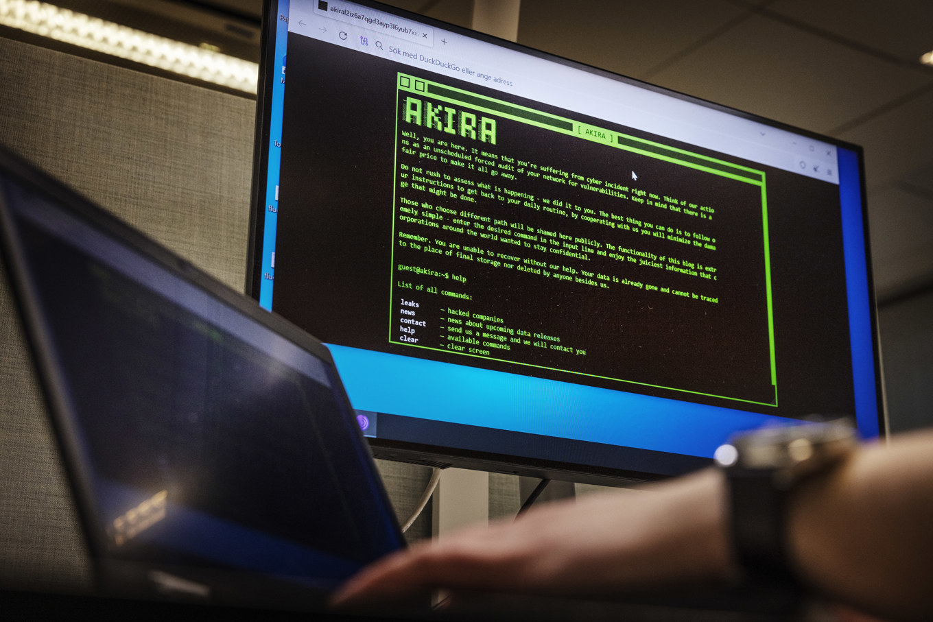Ryska hackergruppen Akira ligger bakom it-attacken som skapade problem för Filmstaden, Systembolaget och andra. Arkivbild. Foto: Linus Sundahl-Djerf/SVD/TT