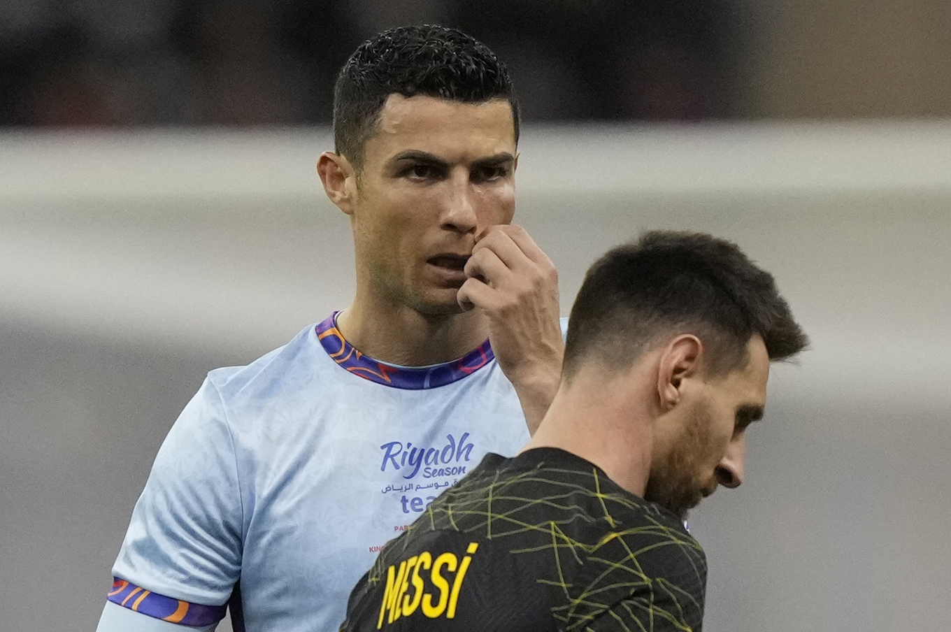Cristiano Ronaldo och Lionel Messi möttes även i en träningsmatch i fjol. Arkivbild. Foto: Hussein Malla/AP/TT