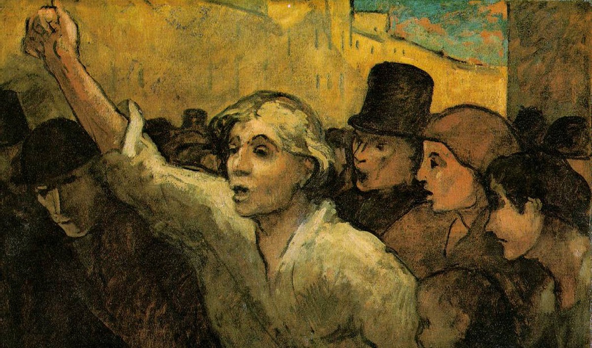 Revolten är lika förfriskande som aningslös – vem vet vad ordningen ersätts med. Målning av Honoré Daumier (1808–1879). Foto: Public Domain