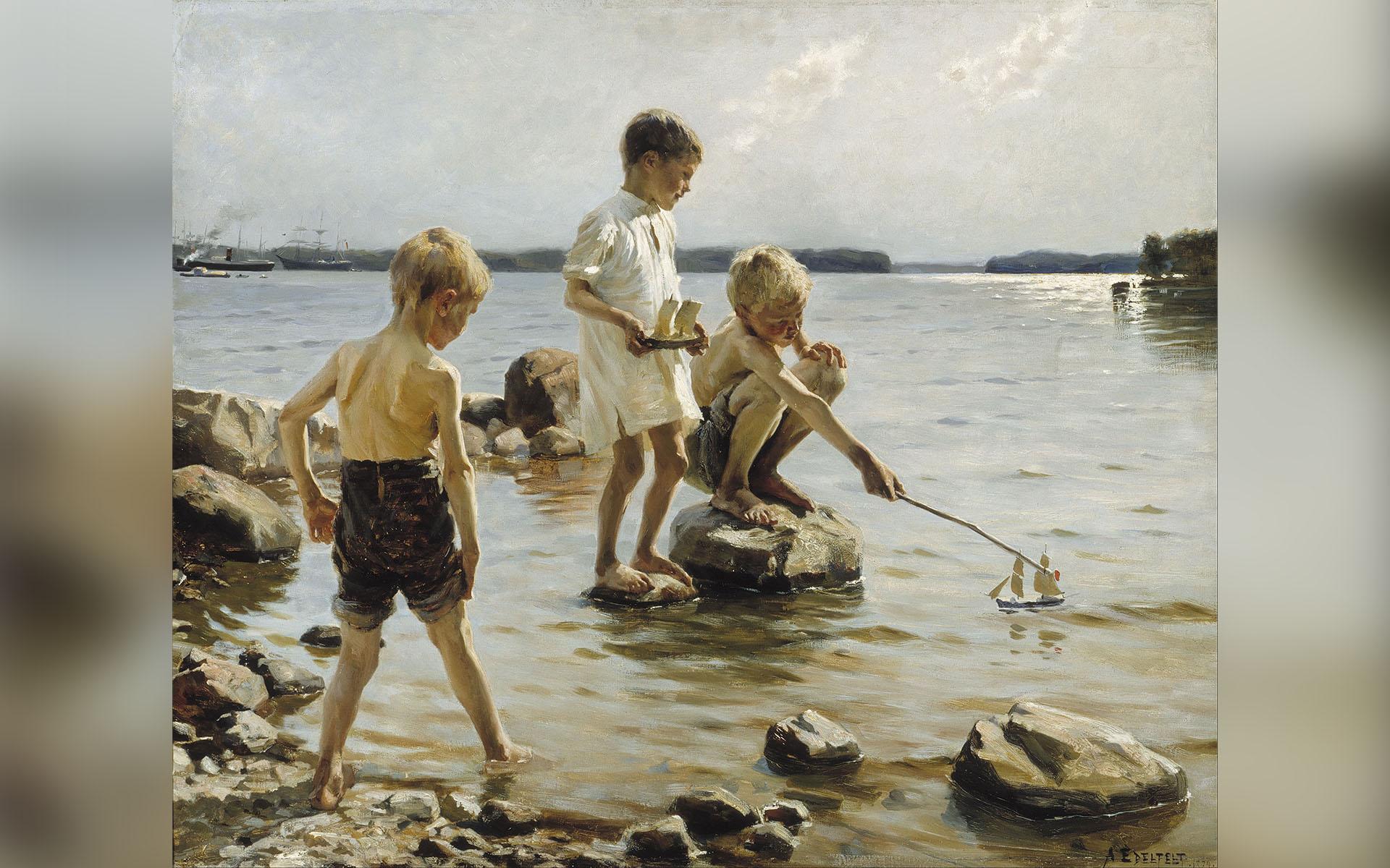 Lek och rörelse håller oss sunda och friska – barn som vuxna. Målning av Albert Edelfelt (1854–1905). Foto: Public Domain