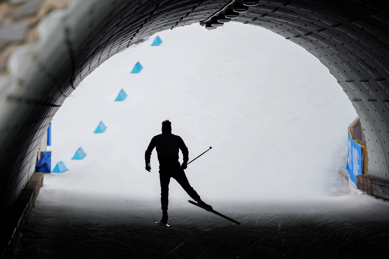 VM-stadion i Nove Mesto är stängd med anledning av oväder. Arkivbild. Foto: Petr David Josek/AP/TT