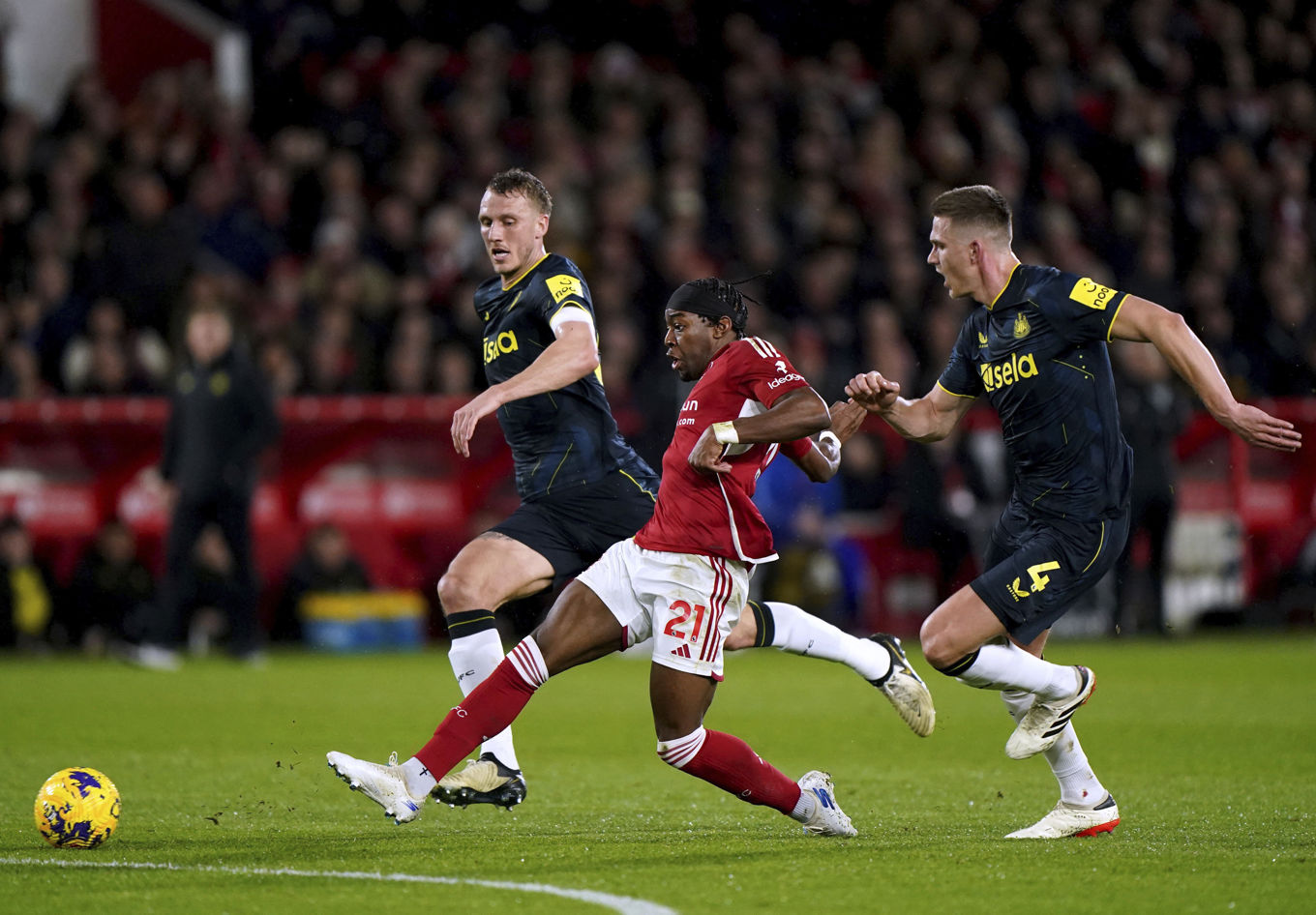 Anthony Elanga placerade in en kvittering för Nottingham Forest. Foto: Bradley Collyer/AP/TT