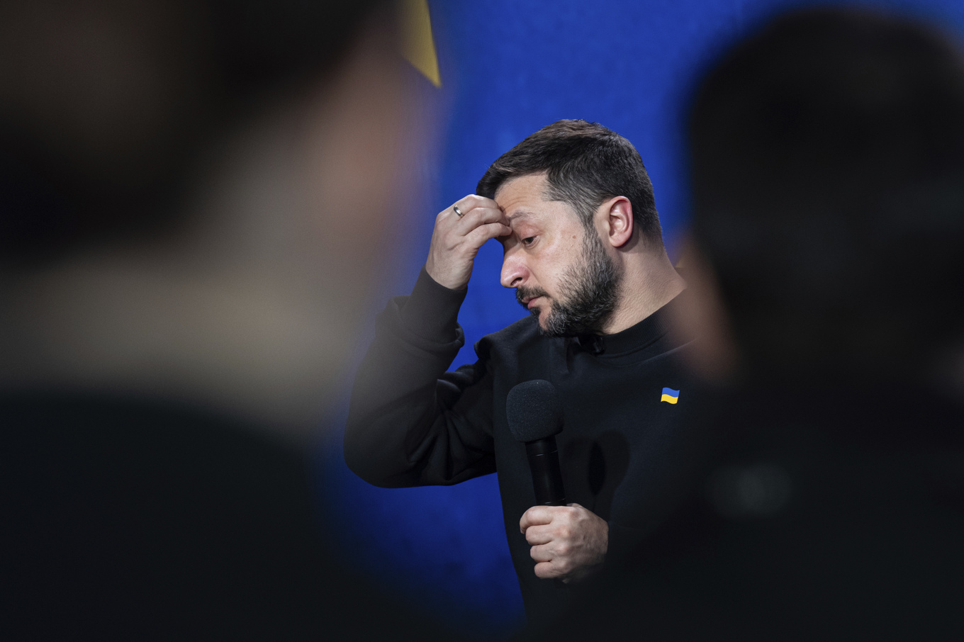 Volodymyr Zelenskyj. Bild från en presskonferens i Kiev i december. Foto: Evgeniy Maloletka/AP/TT