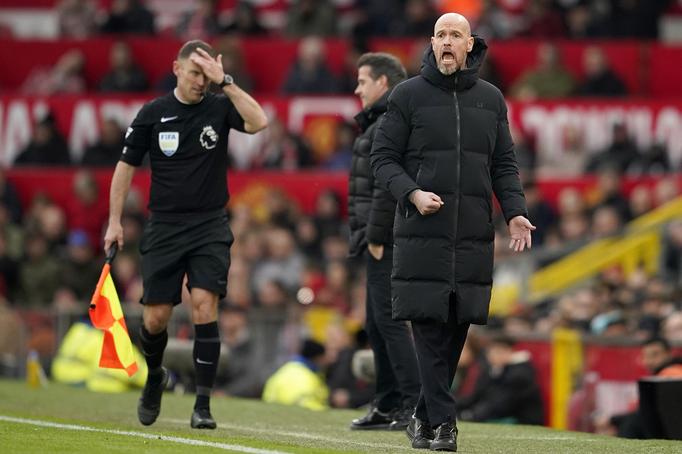 Manchester United och tränaren Erik ten Hag föll hemma på Old Trafford. Foto: Dave Thompson/AP/TT