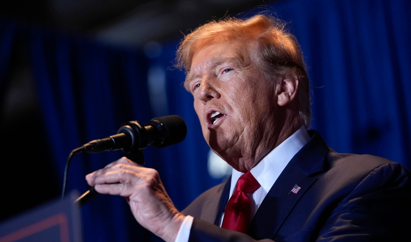 USA:s tidigare president Donald Trump. Bild från i helgen. Foto: Andrew Harnik/AP/TT