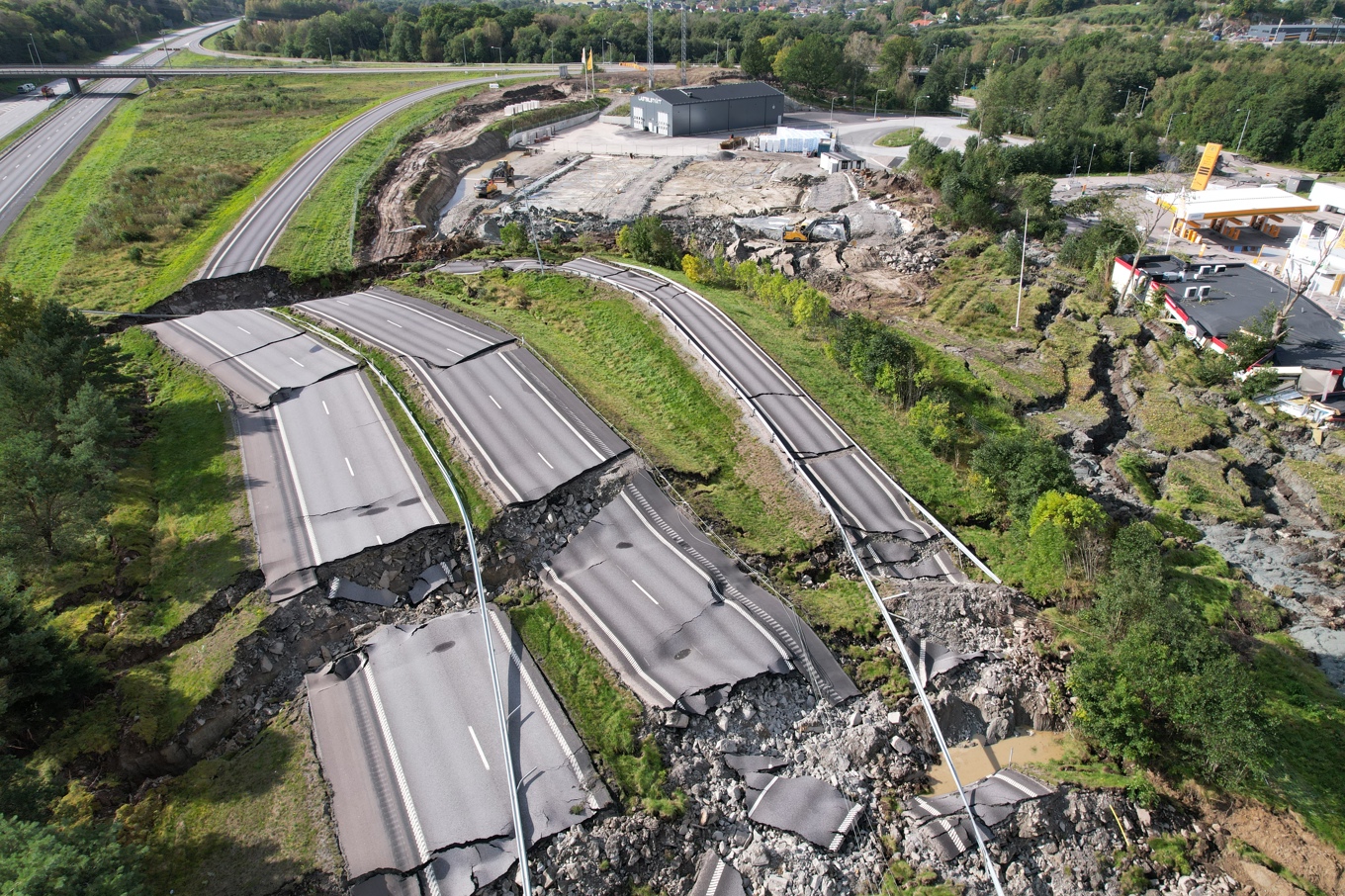 Skredet inträffade på E6 utanför Stenungsund i september. Arkivbild. Foto: Hanna Brunlöf Windell/TT