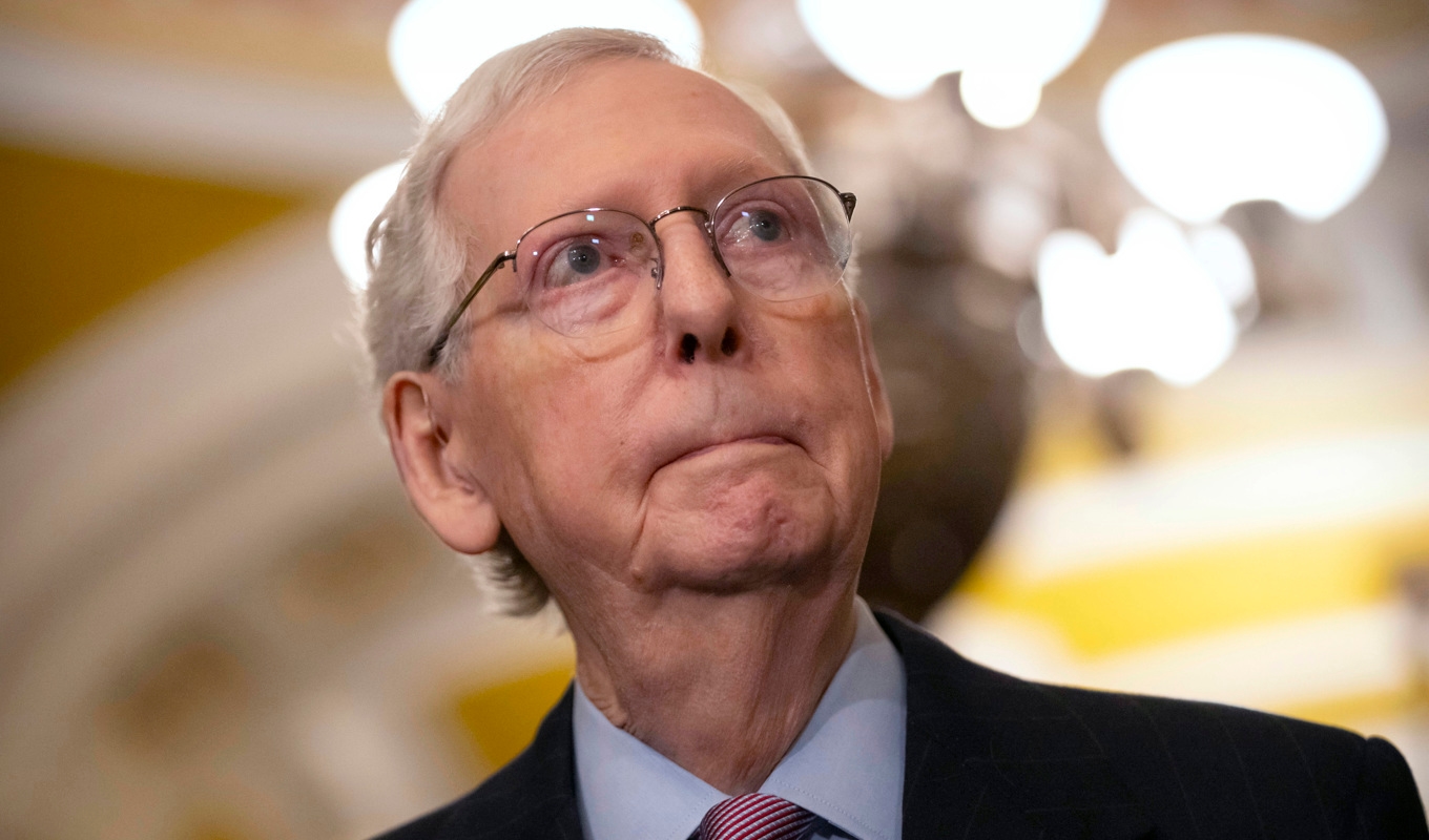 Senatens minoritetsledare Mitch McConnell. Arkivbild. Foto: Mark Schiefelbein/AP/TT