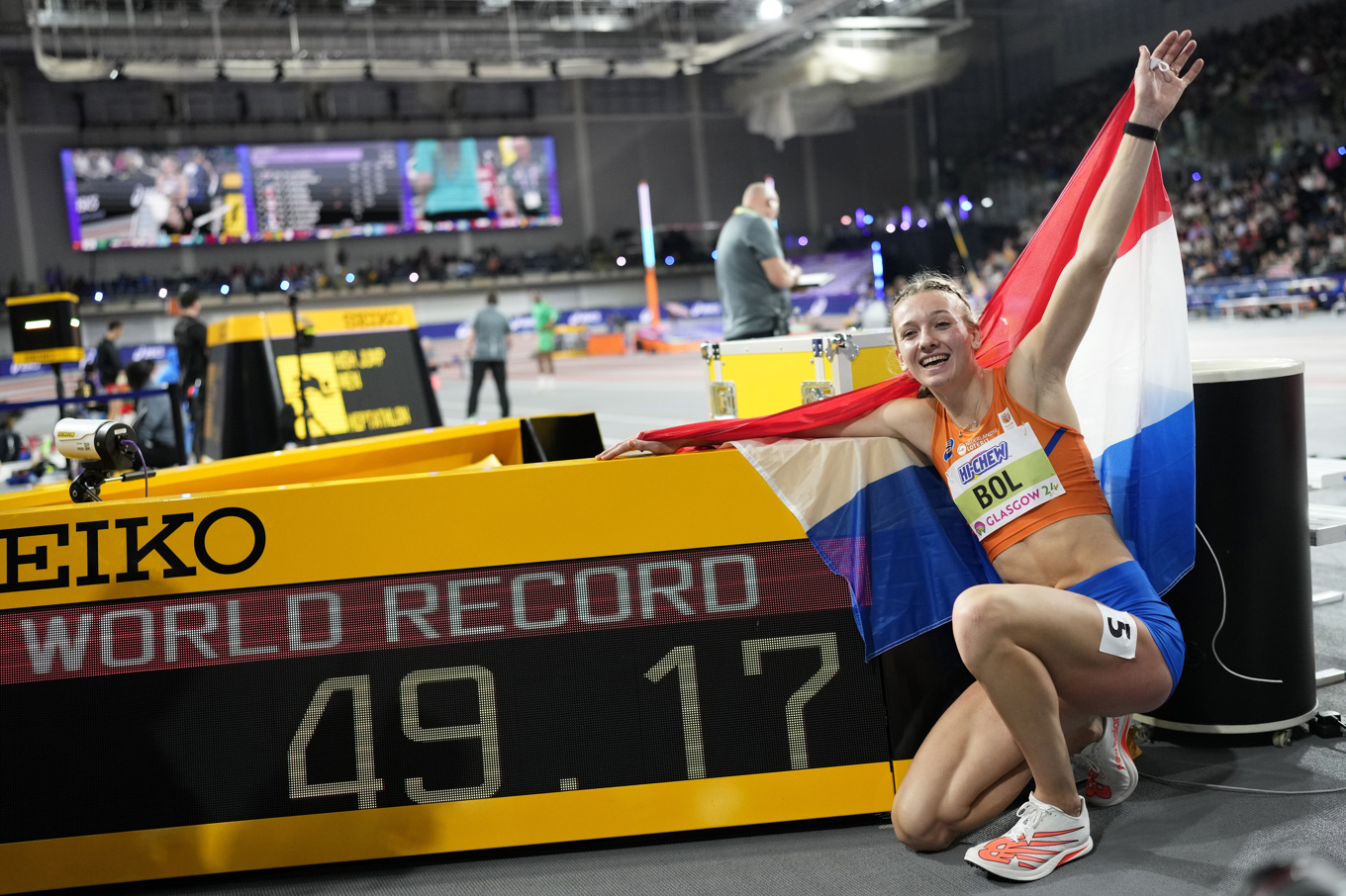 Femke Bol, färsk världsmästare och innehavare av ett nytt världsrekord på 400 meter. Foto: Bernat Armangue/AP