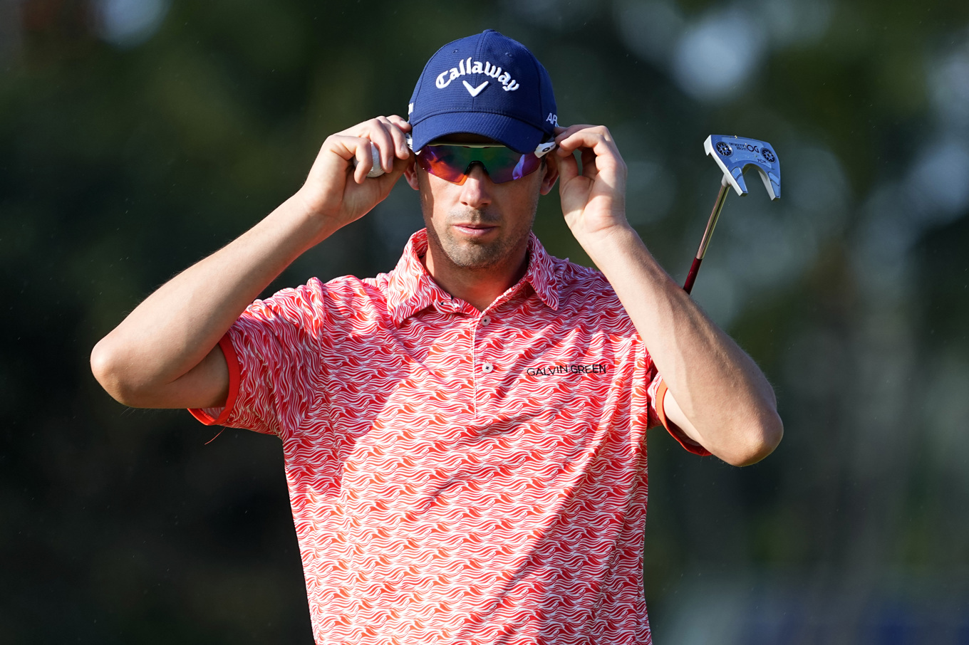 Alexander Björk gjorde sex birdies men också två bogeys i andra rundan i Florida. Arkivbild. Foto: Matt York/AP/TT