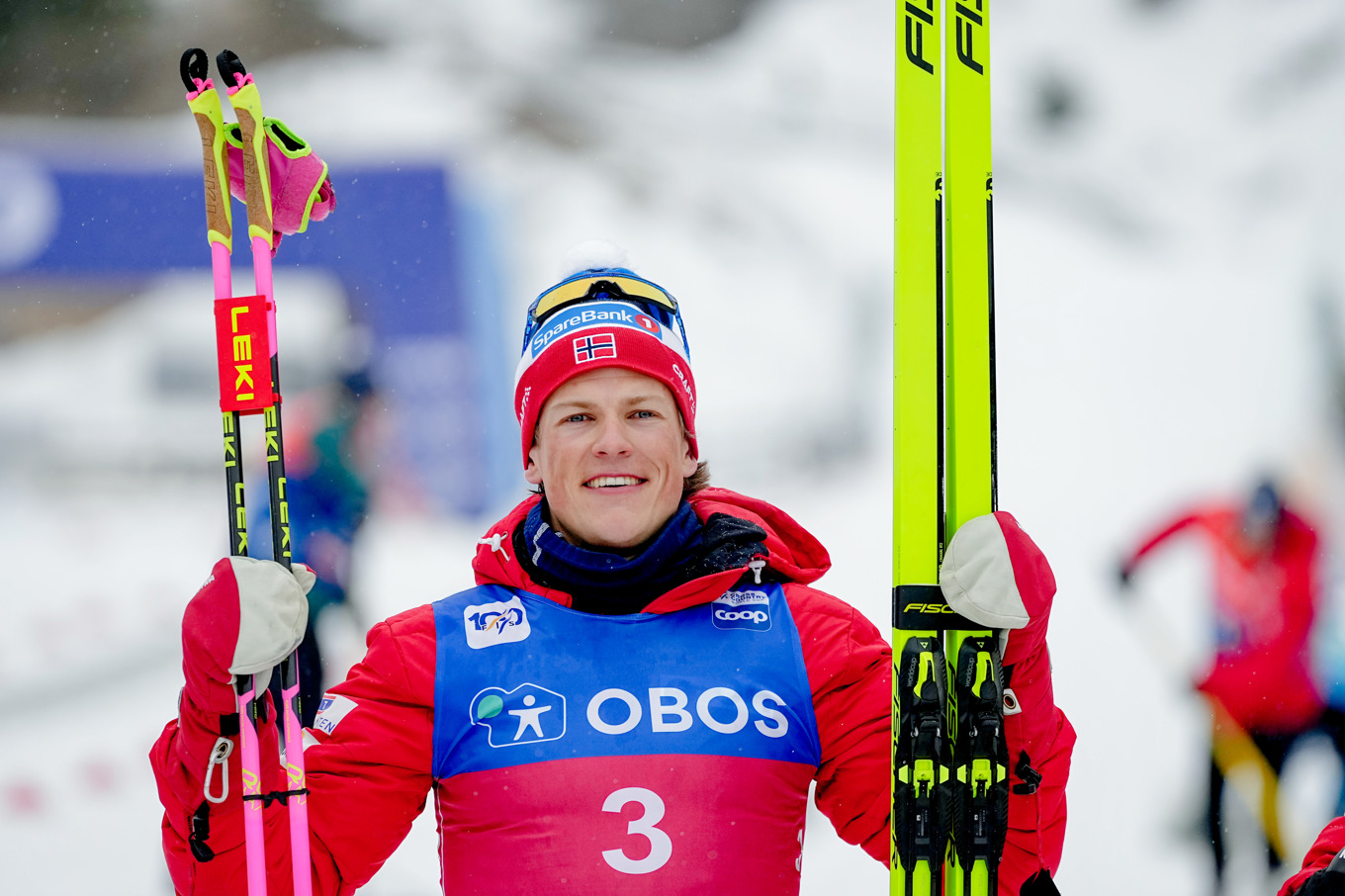 Johannes Høsflot Klæbo vann femmilen i Holmenkollen. Foto: Beate Oma Dahle/NTB/TT