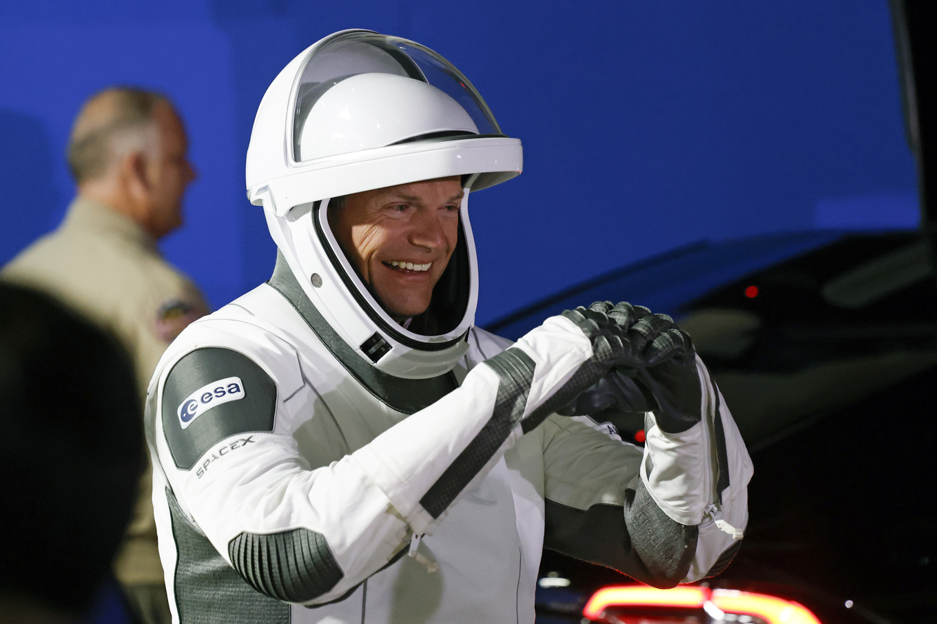 Andreas Mogensen strax innan avresa tilll rymdstationen ISS i augusti. Foto: Terry Renna/AP/TT