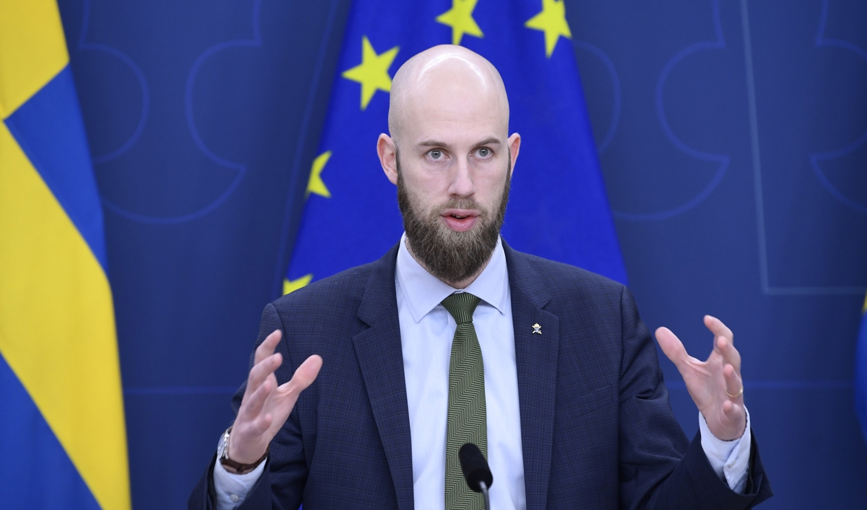 Carl-Oskar Bohlin (M), minister för civilt försvar. Arkivbild. Foto: Samuel Steén/TT