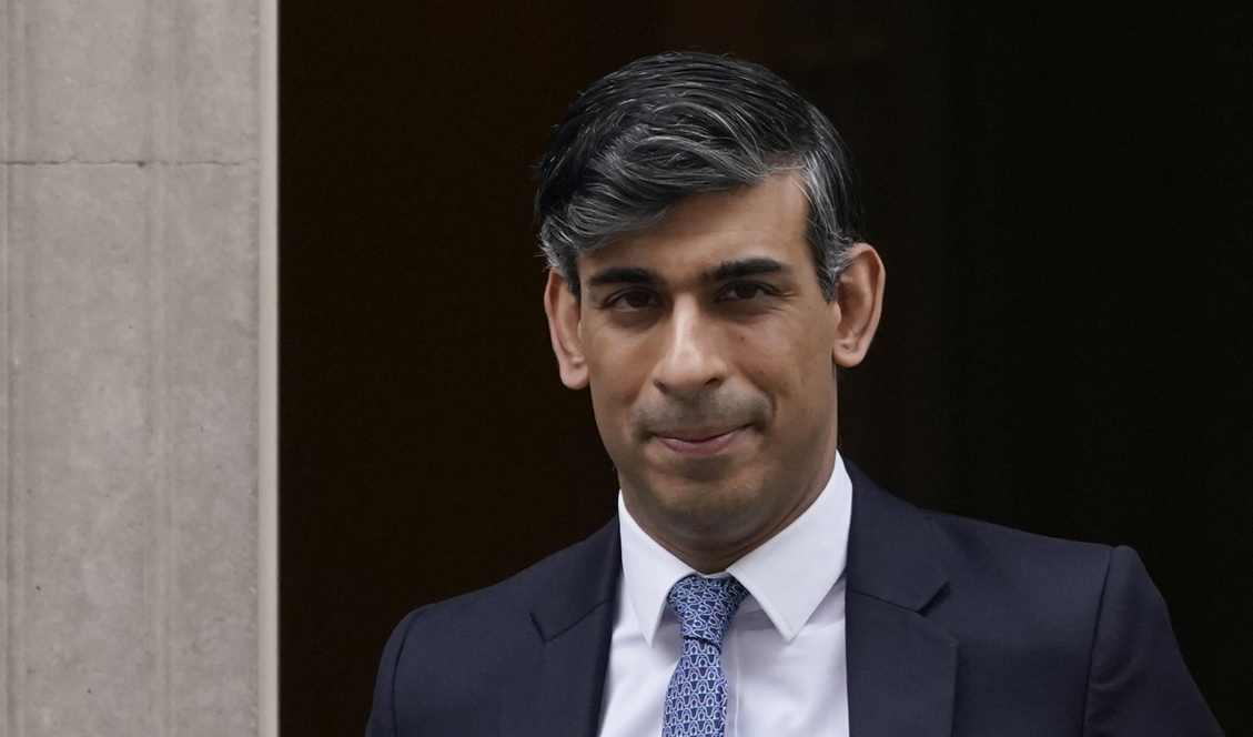 Storbritanniens premiärminister Rishi Sunak på onsdagen. Foto: Alberto Pezzali/AP/TT