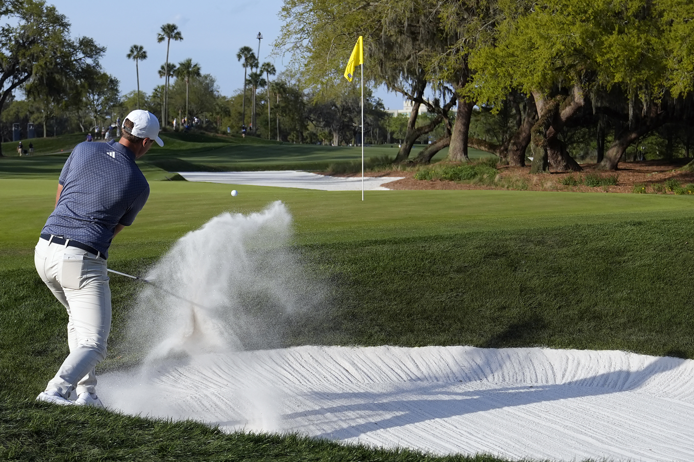 Ludvig Åberg under andra rundan i i The Players Championship i Florida. Foto: Lynne Sladky/AP/TT