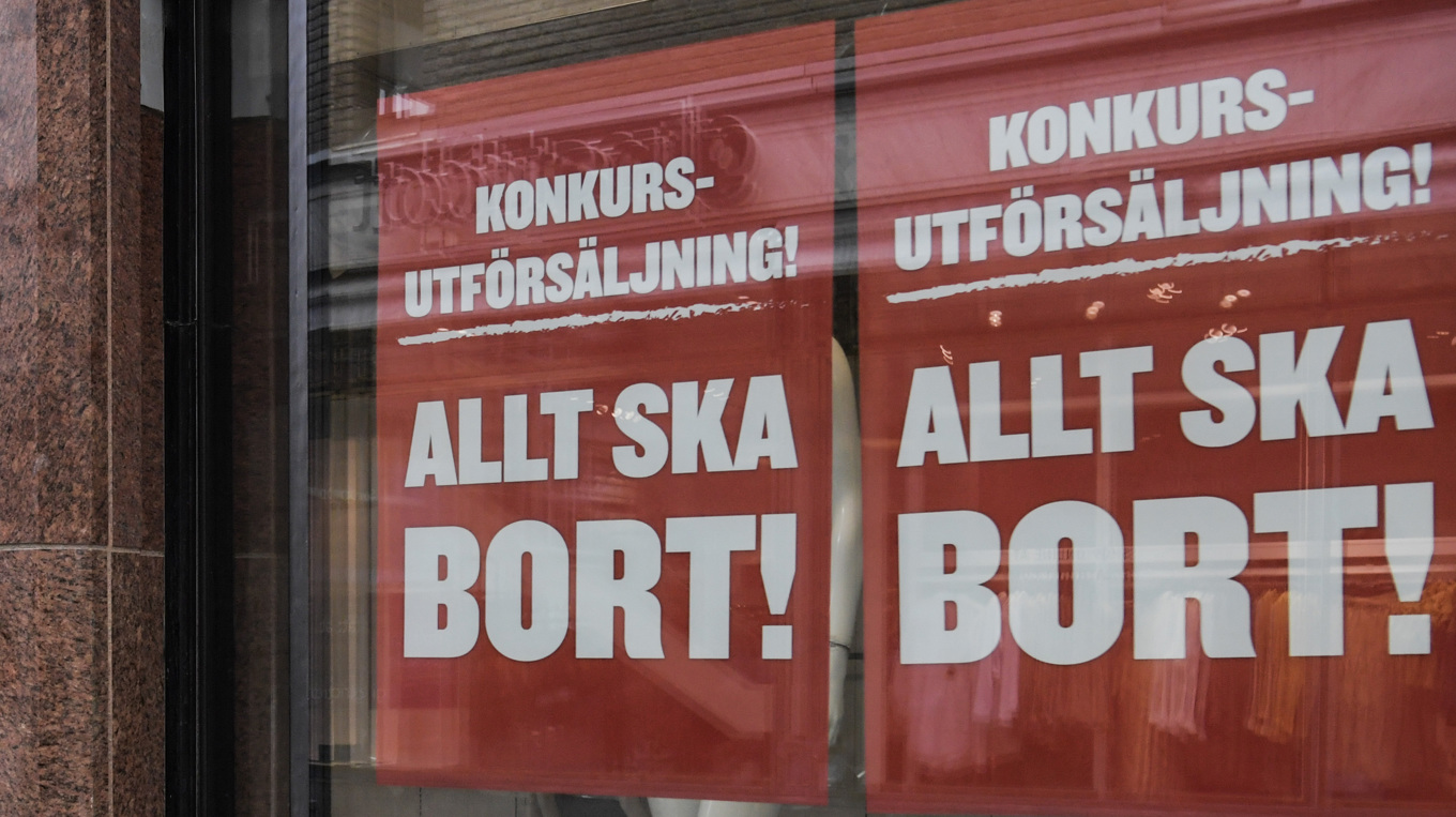 Fackförbundet Unionen begärde fler företag i konkurs förra året jämfört med 2022. Arkivbild. Foto: Janerik Henriksson/TT