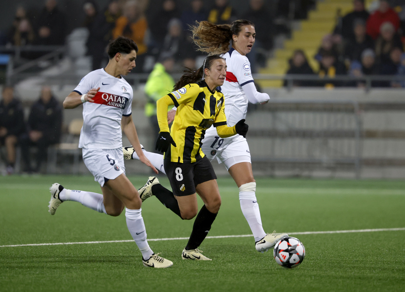 Rosa Kafaji blev målskytt, men Häcken föll ändå i den första kvartsfinalen mot Paris Saint-Germain. Foto: Adam Ihse/TT