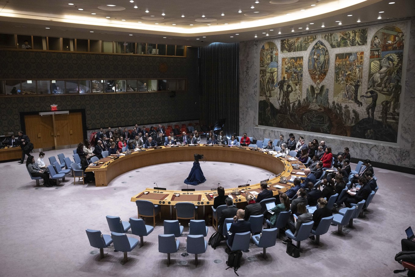 FN:s generalförsamling under fredagens omröstning om vapenvila i Gaza. Foto: Yuki Iwamura/AP/TT